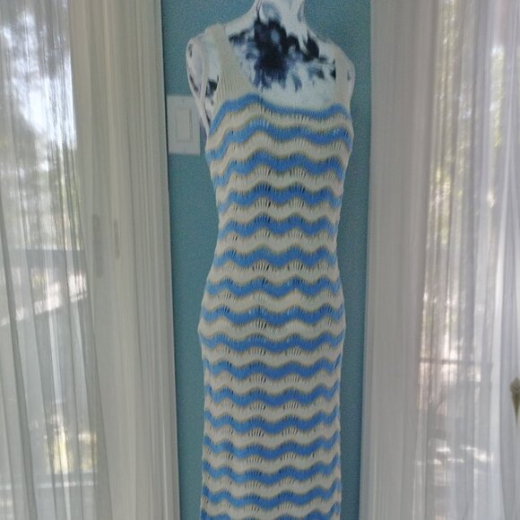 Italian Missoni-style zigzag knit Midi Dress, NWOT - Picture 1 of 11